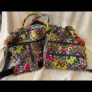 Vera Bradley Weekender duffle bag and makeup bag